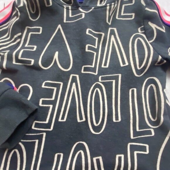 Cat & Jack Girls 'Love' Pullover Hoodie/Sweatshirt-Sleeve Detail-Gray-Size 4/5 - Picture 2 of 4